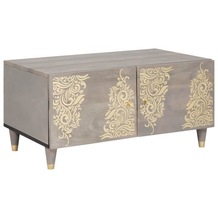 Mesa de Café Gris 80 x 50 x 40 cm madera maciza de mango