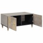 Mesa de Café Gris 80 x 50 x 40 cm madera maciza de mango