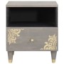 Armario de Noche Gris 40 x 33 x 46 cm madera maciza de mango