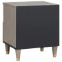 Armario de Noche Gris 40 x 33 x 46 cm madera maciza de mango