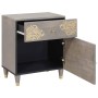 Armario de Noche Gris 50 x 33 x 60 cm madera maciza de mango