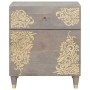 Armario de Noche Gris 50 x 33 x 60 cm madera maciza de mango
