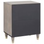 Armario de Noche Gris 50 x 33 x 60 cm madera maciza de mango