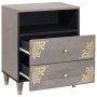 Armario de Noche Gris 50 x 33 x 62 cm madera maciza de mango
