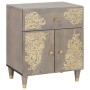 Armario de Noche Gris 50 x 33 x 60 cm madera maciza de mango