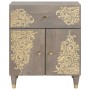 Armario de Noche Gris 50 x 33 x 60 cm madera maciza de mango
