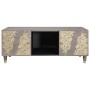 Mesa de Café Gris 100 x 54 x 40 cm madera maciza de mango