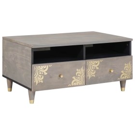Mesa de Café Gris 80 x 54 x 40 cm madera maciza de mango