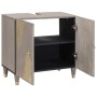 Mueble para lavabo de baño con puerta Gris 62 x 33 x 58 cm