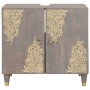 Mueble para lavabo de baño con puerta Gris 62 x 33 x 58 cm