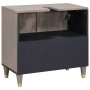 Mueble para lavabo de baño con puerta Gris 62 x 33 x 58 cm