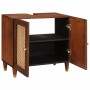 Mueble de lavabo con estante con puerta Marrón 62 x 33 x 58 cm