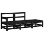 3-piece garden sofa set with solid black wood and cushions by vidaXL, Modular outdoor sofas - Ref: Foro24-825601, Price: 188,...