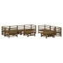 Gartenmöbel-Set 10-teilig und honigbraune Massivholzkissen von vidaXL, Gartensets - Ref: Foro24-3186098, Preis: 1,00 €, Rabat...