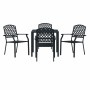 Sillas de jardín 4 unidades diseño malla acero gris antracita