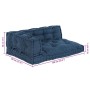 Cojín para Sofá Pallet 3 pcs Añil tela