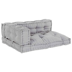 Cojín para Sofá Pallet 3 pcs Gris tela