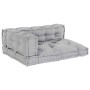 Cojín para Sofá Pallet 3 pcs Gris tela