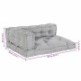 Cojín para Sofá Pallet 3 pcs Gris tela