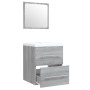 Mueble de baño con lavabo madera contrachapada gris Sonoma