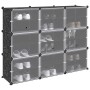 Estantería de cubos con 9 compartimentos y puertas PP negro