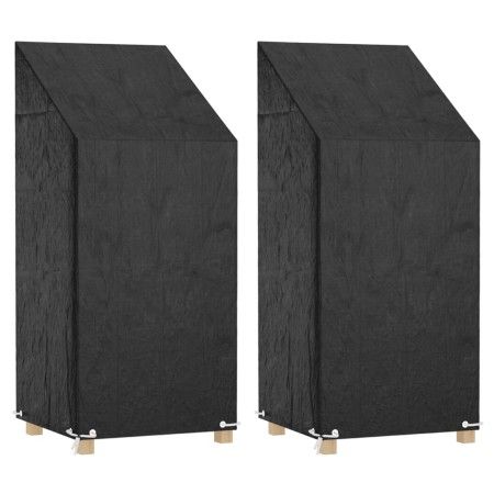 Fundas sillas jardín 2 uds 8 ojales polietileno 65x65x110/150cm
