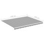 Tela de repuesto para toldo gris antracita y blanco 4,5x3,5 m