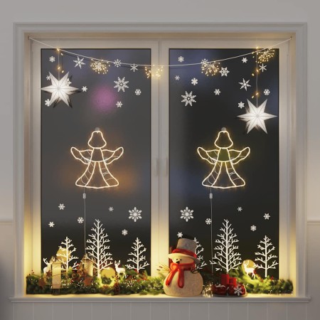 Luces de Navidad Silueta de ángel 2 piezas 50LEDs blanco cálido