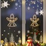 Luces de Navidad Silueta de ángel 2 piezas 50LEDs blanco cálido