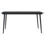 Mesa de comedor de jardín acero y vidrio negra 150x80x74 cm en Mesas de jardín | Comprar online en Foro24