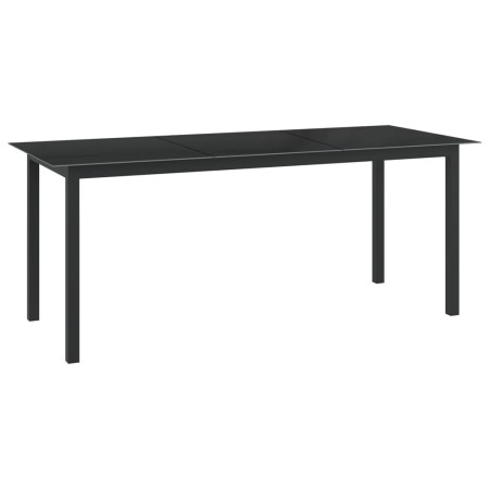 Mesa de jardín de aluminio y vidrio negro 190x90x74cm en Mesas de jardín | Comprar online en Foro24
