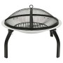 Brasero y barbacoa 2 en 1 atizador acero inoxidable 56x56x49 cm