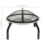 Brasero y barbacoa 2 en 1 atizador acero inoxidable 56x56x49 cm