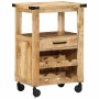 Carro de Cocina Marrón 55 x 40 x 80 cm Madera de mango maciza
