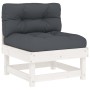 Gartenmöbel-Set 10-teilig und weiße Massivholzkissen von vidaXL, Gartensets - Ref: Foro24-3186075, Preis: 922,90 €, Rabatt: %