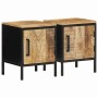 Armario de Noche 2 pcs Marrón y negro 30 x 30 x 40 cm