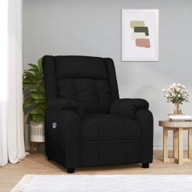 Sillón reclinable eléctrico de tela negro Sillón reclinable eléctrico de tela negro
