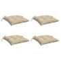 Cojines de silla de jardín 4 uds tela Oxford beige 40x40x7 cm
