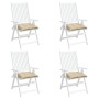 Cojines de silla de jardín 4 uds tela Oxford beige 40x40x7 cm