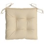 Cojines de silla de jardín 4 uds tela Oxford beige 40x40x7 cm