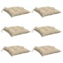 Cojines de silla de jardín 6 uds tela Oxford beige 40x40x7 cm