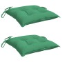 Cojines de silla de jardín 2 uds tela Oxford verde 40x40x7 cm