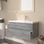 Mueble de baño con lavabo madera contrachapada gris Sonoma en Tocadores de baño | Comprar online en Foro24