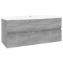 Mueble de baño con lavabo madera contrachapada gris Sonoma