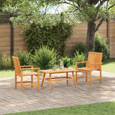 Conjunto de Sofás de Jardín Marrón Madera maciza de Acacia