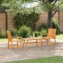 Conjunto de Sofás de Jardín Marrón Madera maciza de Acacia
