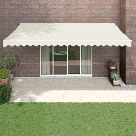 Toldo retráctil aluminio y tela color crema 5x3 m Toldo retráctil aluminio y tela color crema 5x3 m