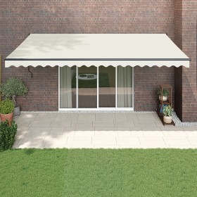 Toldo retráctil aluminio y tela color crema 5x3 m Toldo retráctil aluminio y tela color crema 5x3 m