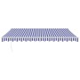 Toldo retráctil automático azul y blanco 4x3 m