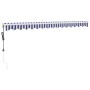 Toldo retráctil automático azul y blanco 4x3 m